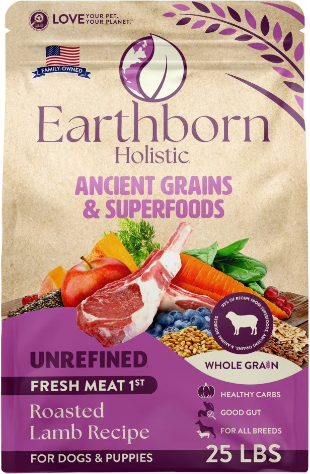 Earthborn Holistic Dog Unrefined Ancient Grains & Superfoods- Lamb