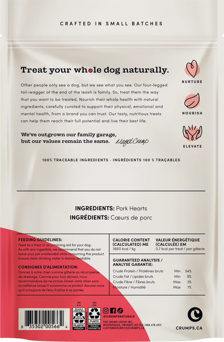 Crumps' Naturals Freeze-dried Pork Hearts Mini Trainers
