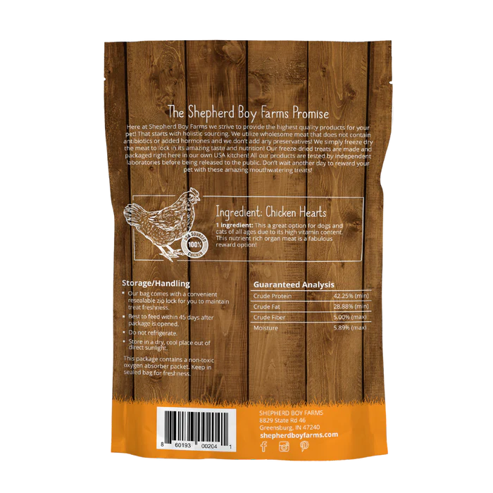 Shepherd Boy Farms Freeze Dried Chicken Heart