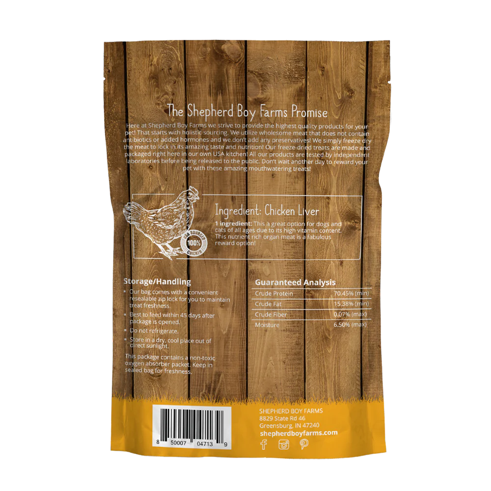 Shepherd Boy Farms Freeze Dried Chicken Liver 3oz