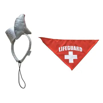 Midlee Shark vs. Lifeguard Halloween Dog Costume