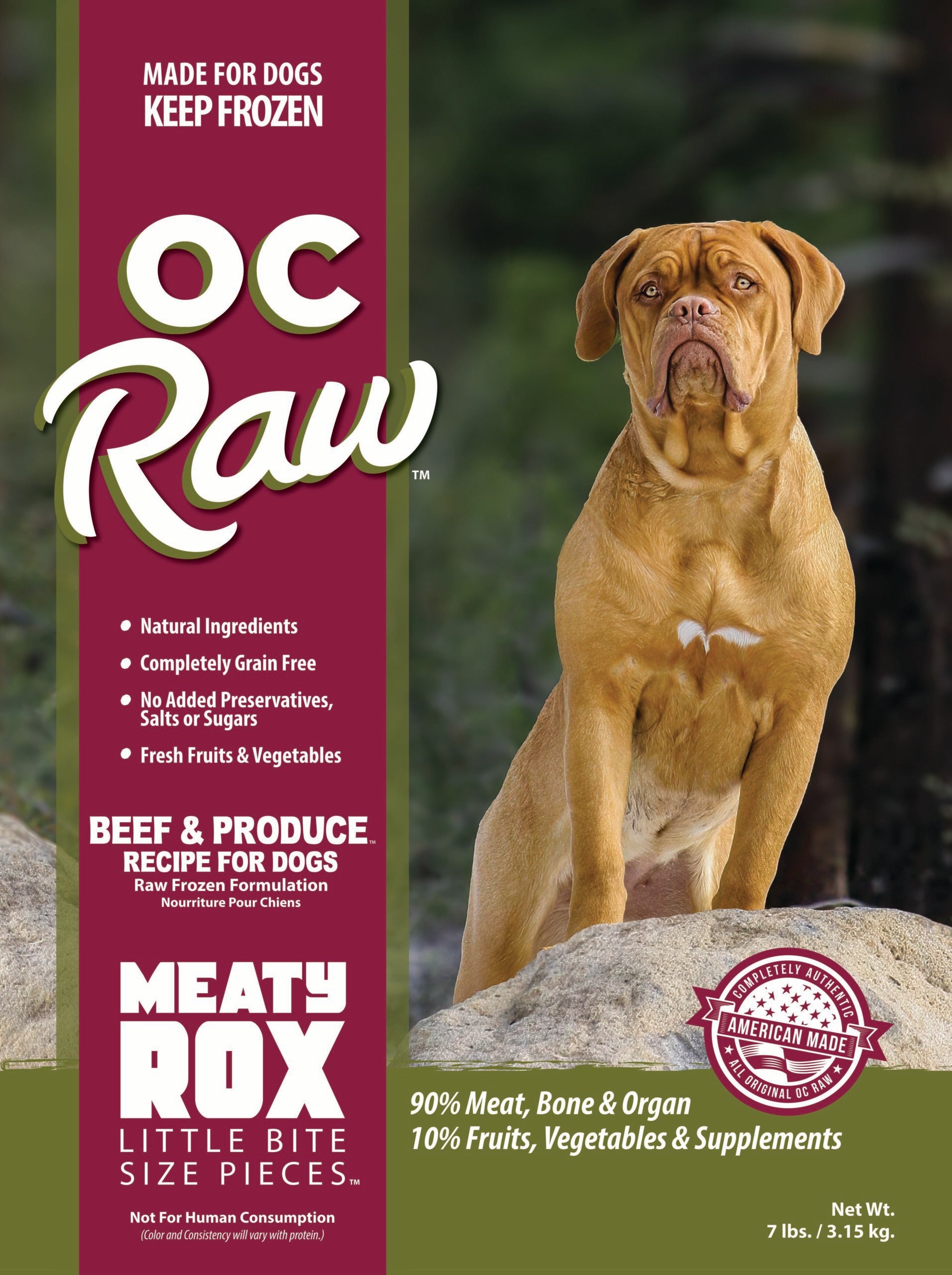 OC Raw Meaty Rox - Beef & Produce - 7lb