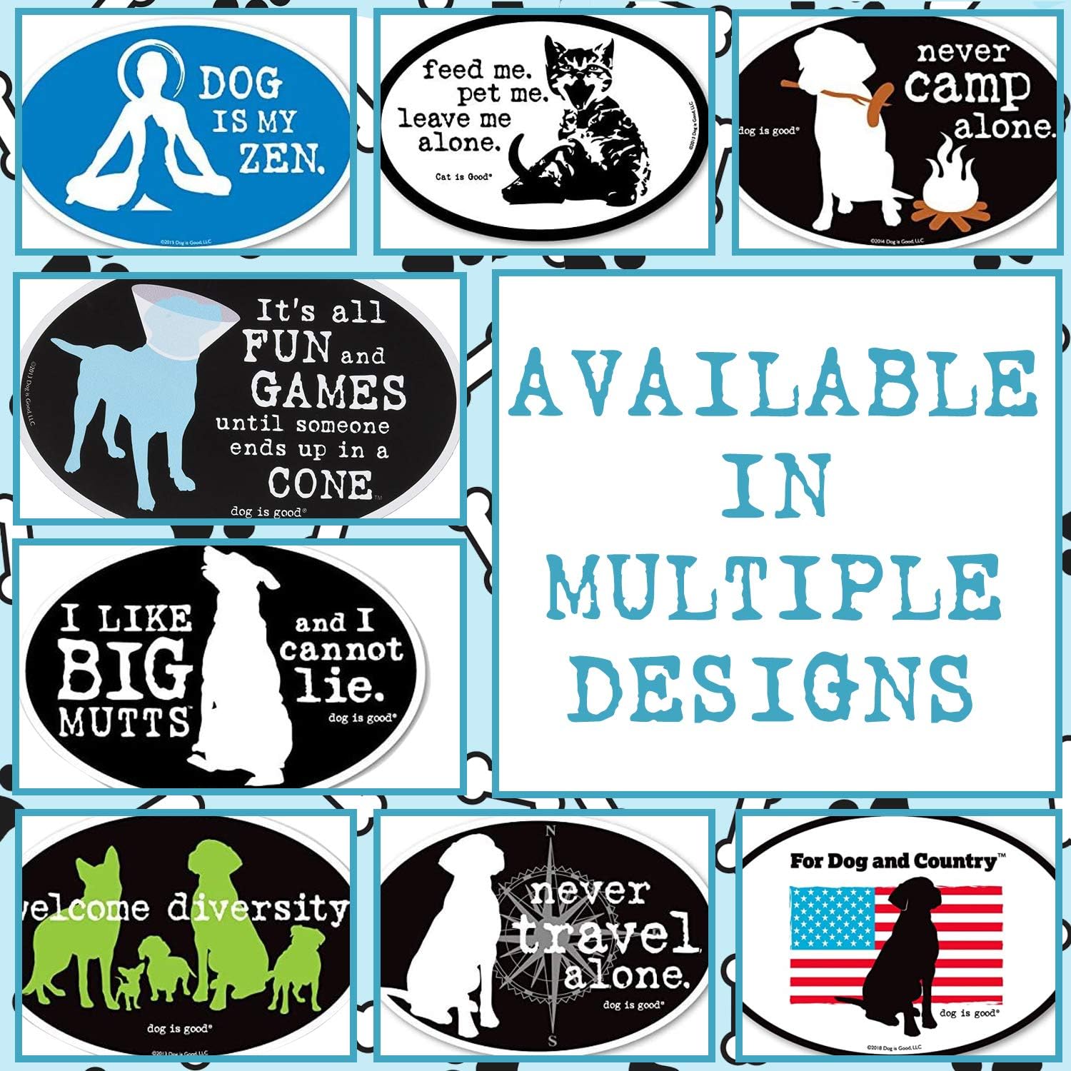 Dog is Good Oval Car Magnet