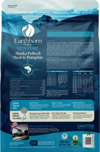 Earthborn Holistic Dog Venture LID Grain Free Alaska Pollock & Pumpkin
