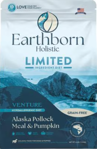 Earthborn Holistic Dog Venture LID Grain Free Alaska Pollock & Pumpkin