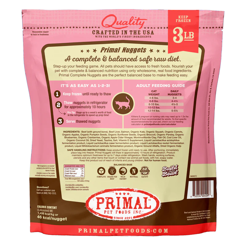 Primal Beef & Salmon Cat Nuggets