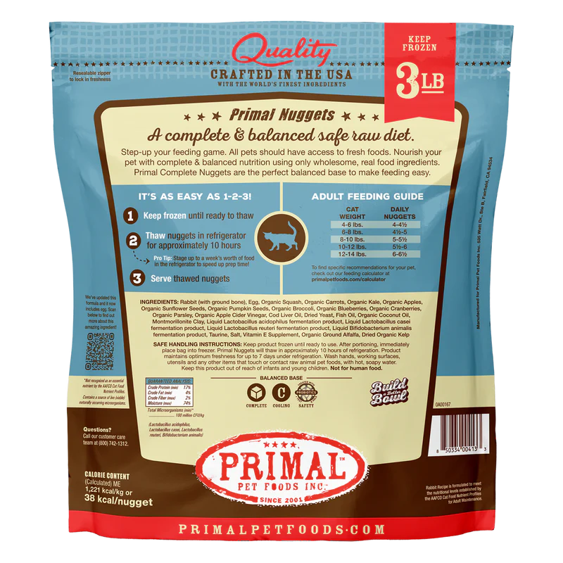 Primal Rabbit Cat Nuggets
