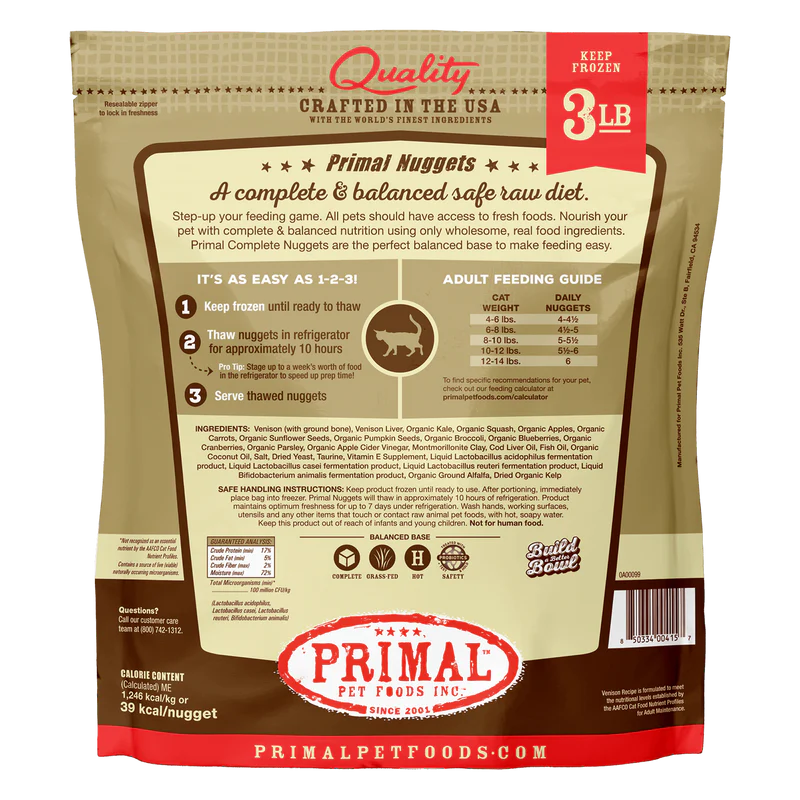 Primal Venison Cat Nuggets