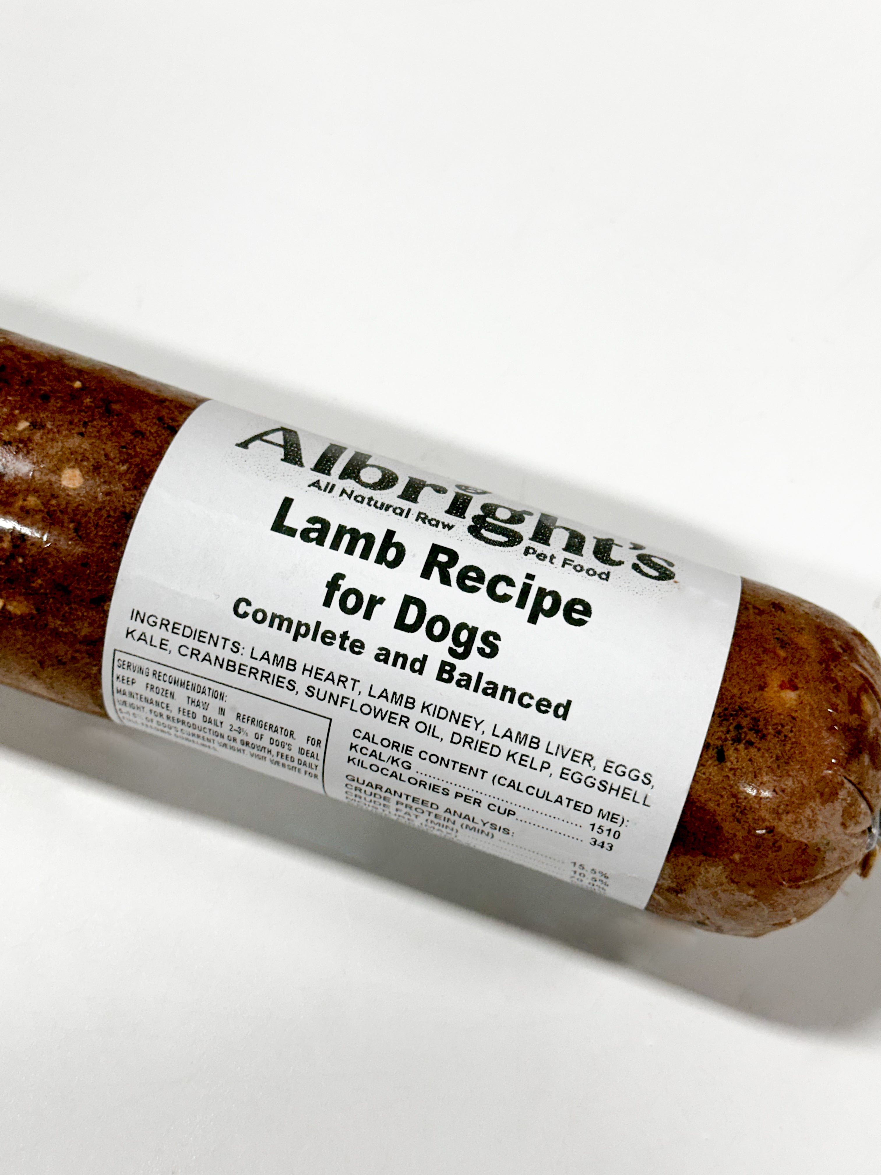 Albright's Lamb - 2 lb Rolls Shipping Box w/ Dry Ice (20 Rolls)