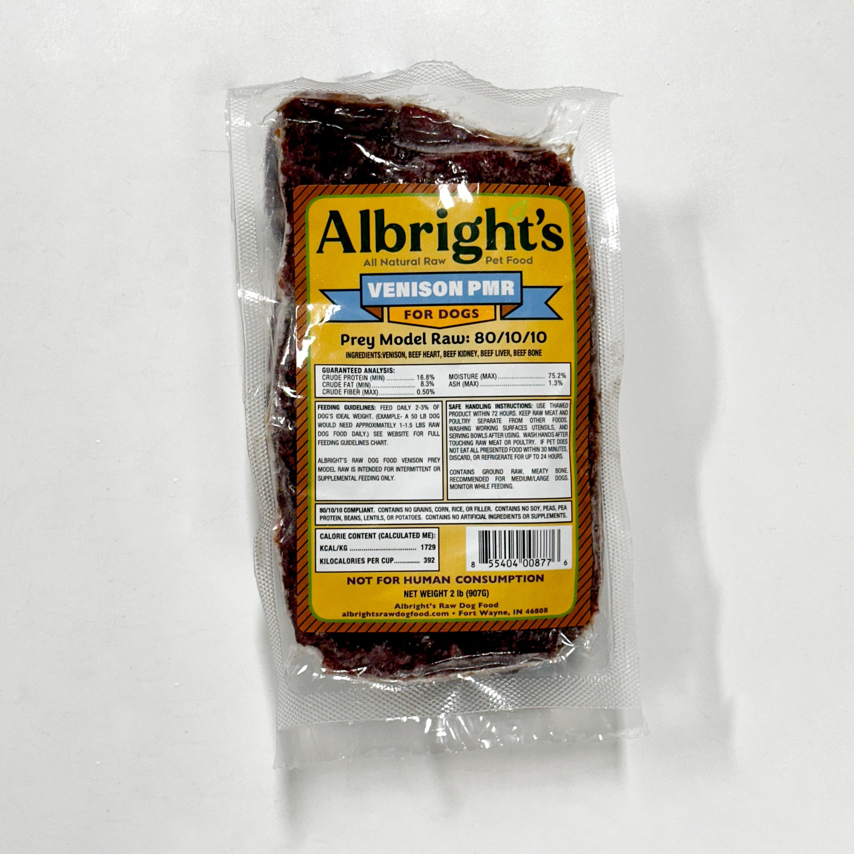Albright's Venison PMR - 2 lb Pkg Shipping Box w/ NO Dry Ice (22 Packs)