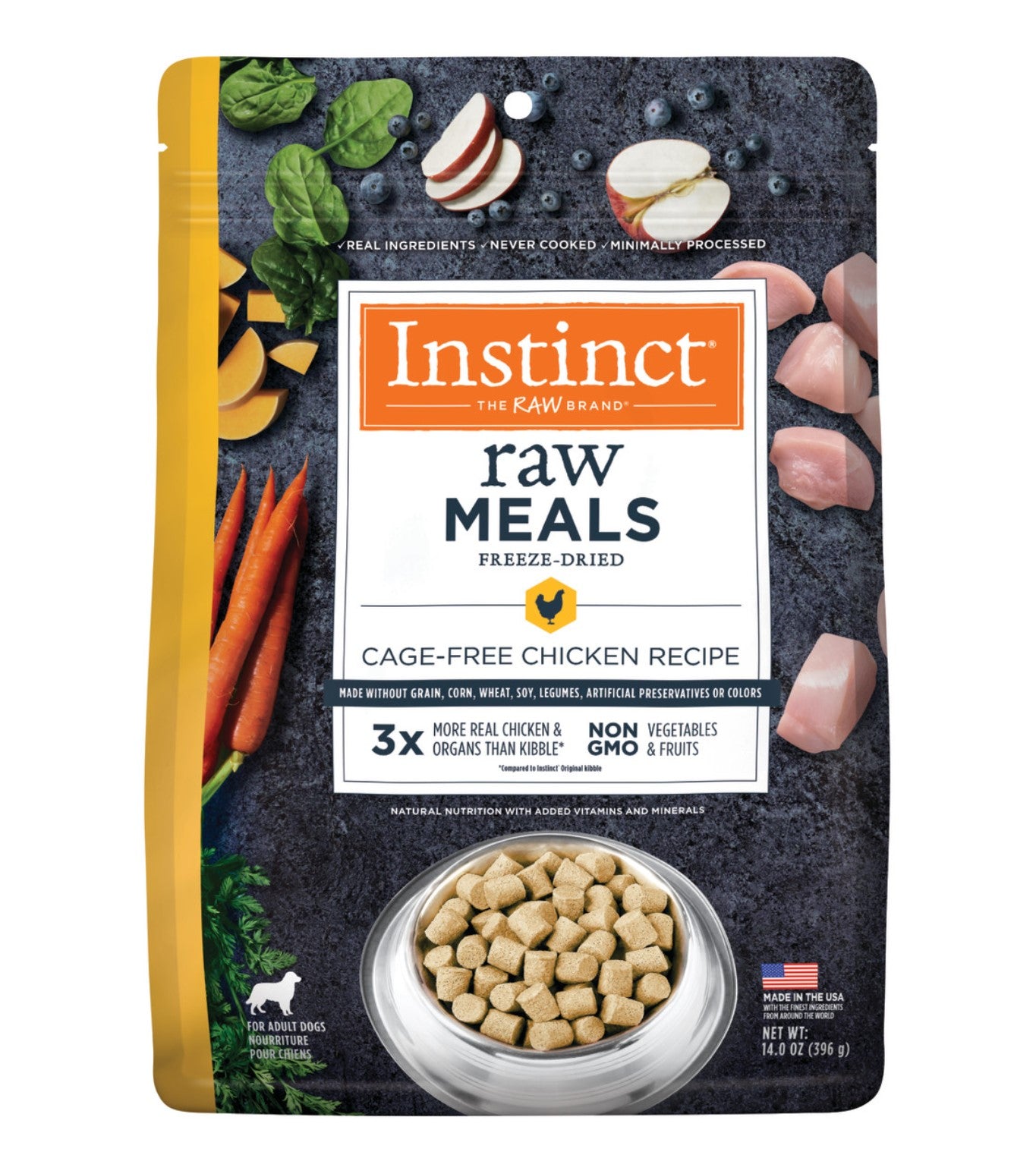Instinct Raw Meals Cage-Free Chicken Recipe Grain- Free Freeze Dried Dog Food