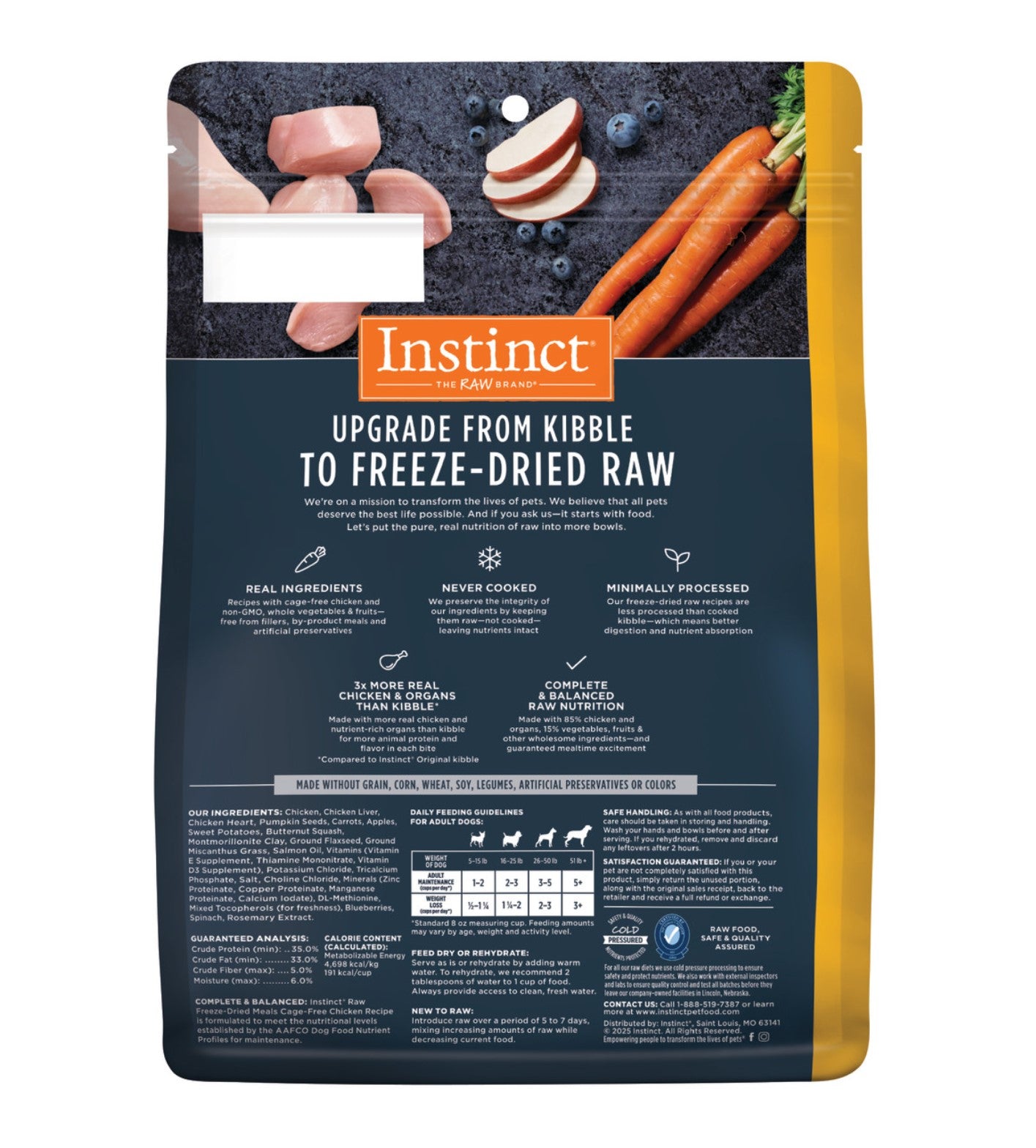 Instinct Raw Meals Cage-Free Chicken Recipe Grain- Free Freeze Dried Dog Food