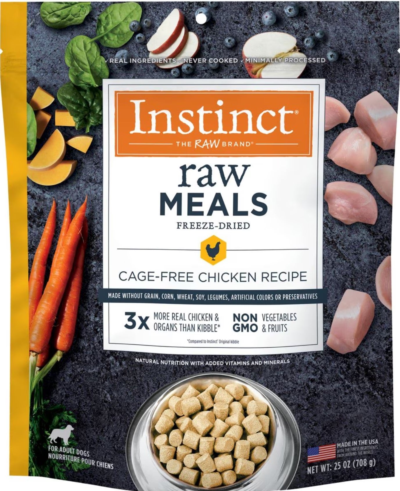 Instinct Raw Meals Cage-Free Chicken Recipe Grain- Free Freeze Dried Dog Food