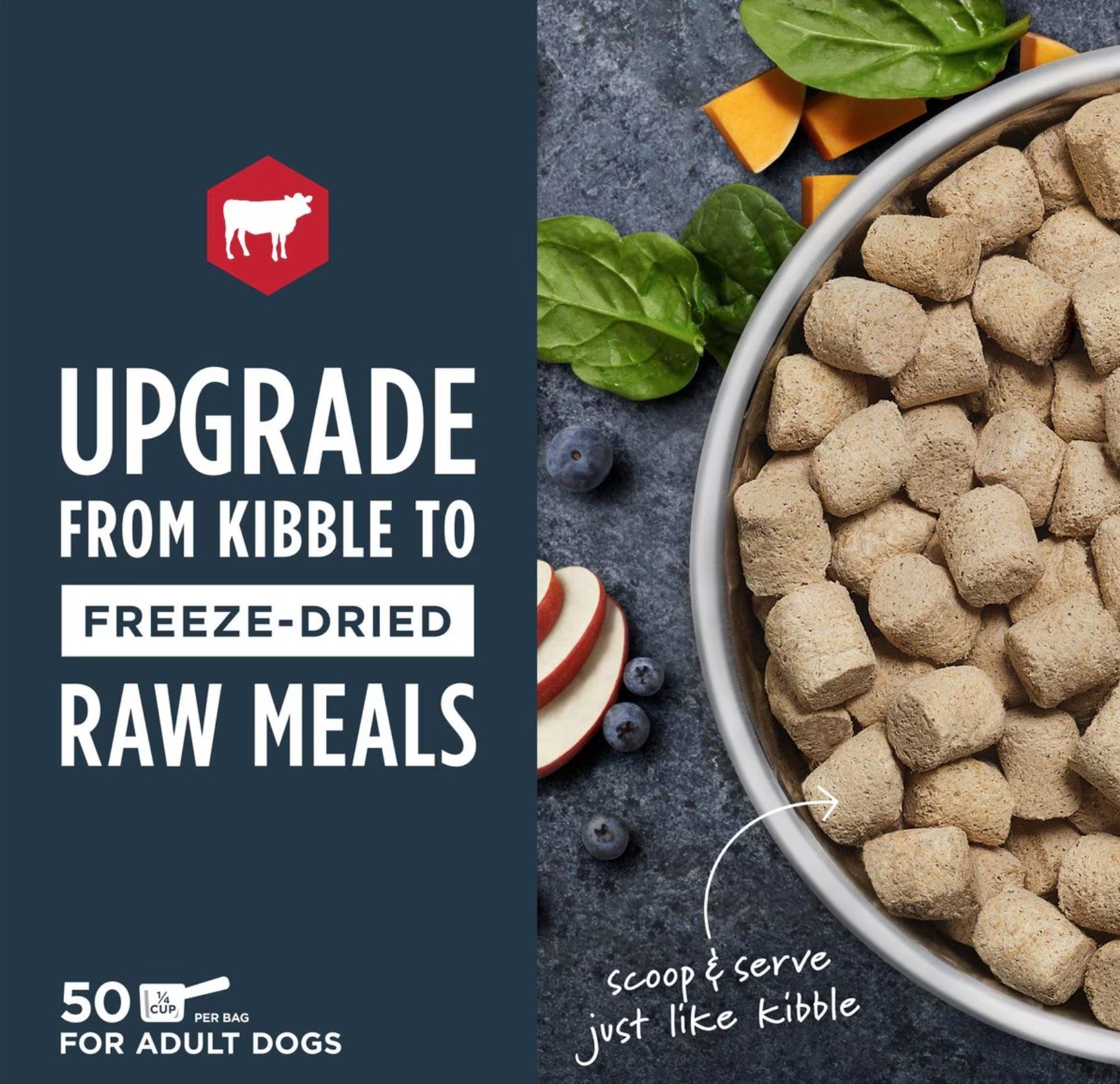 Instinct Raw Meals Real Beef Recipe Grain- Free Freeze Dried Dog Food