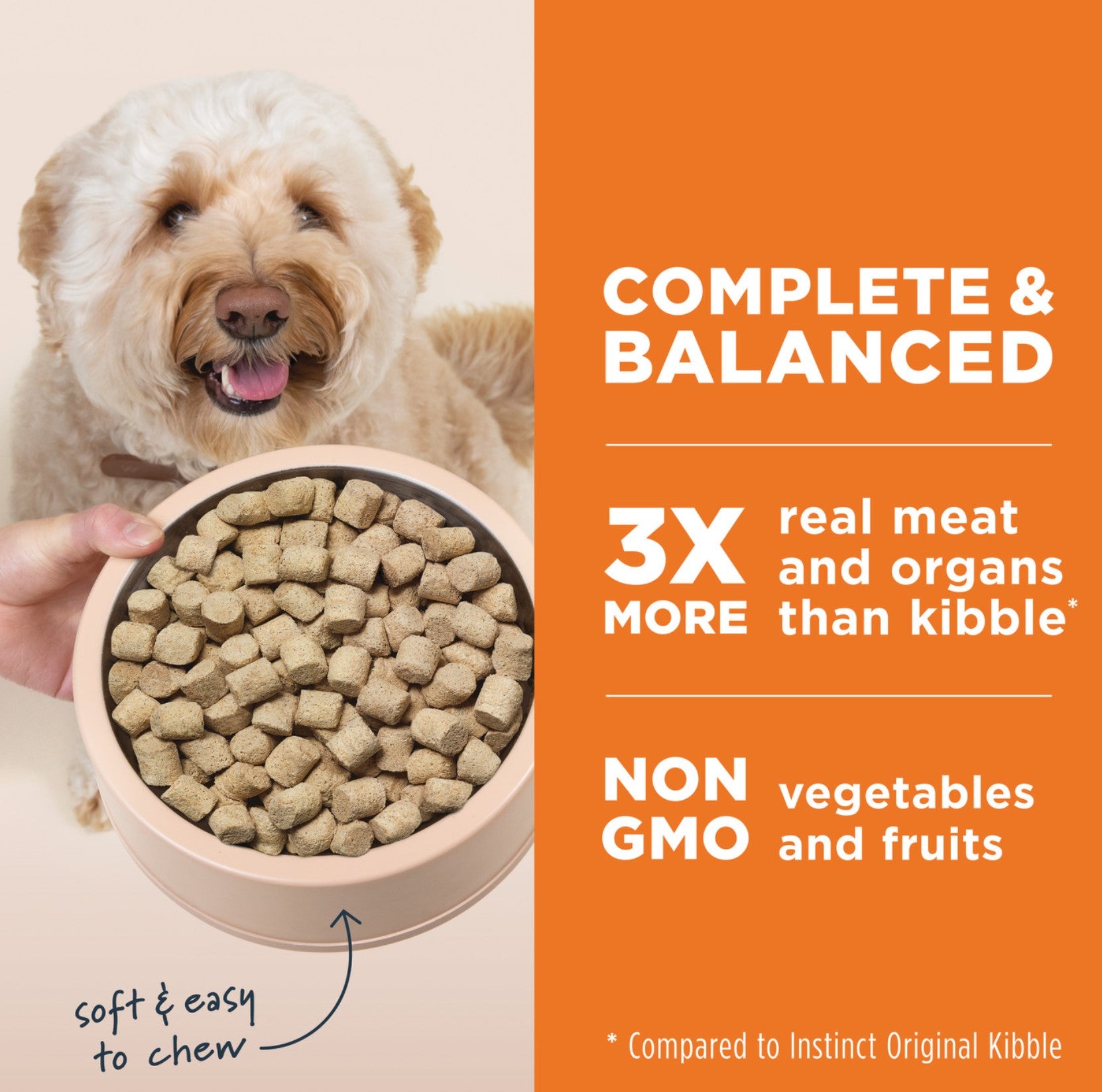 Instinct Raw Meals Real Beef Recipe Grain- Free Freeze Dried Dog Food