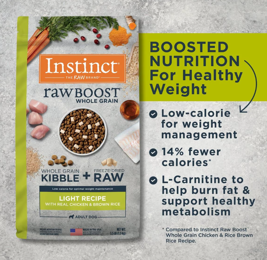 Instinct Dog Raw Boost Whole Grain Light Chicken and Brown Rice