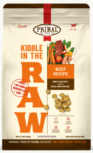 Primal Kibble in the Raw Dog Food-Beef