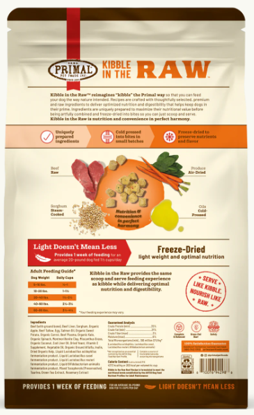 Primal Kibble in the Raw Dog Food-Beef