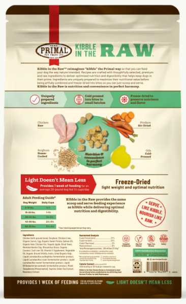 Primal Kibble in the Raw Dog Food-Chicken