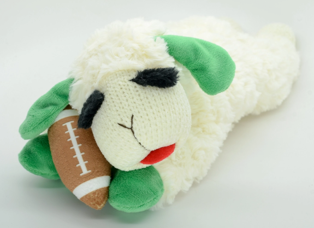 Multipet Tailgate Lamb Chop w/Football Dog Toy
