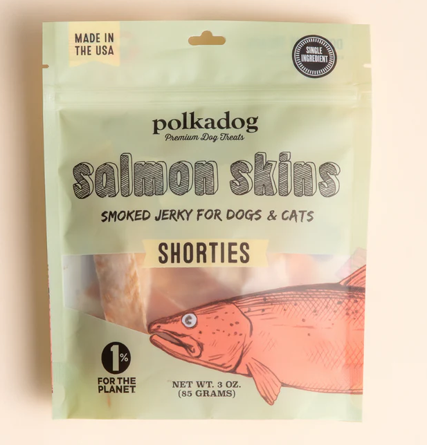 Polkadog Salmon Skin Jerky 3 oz Dog & Cat Treats