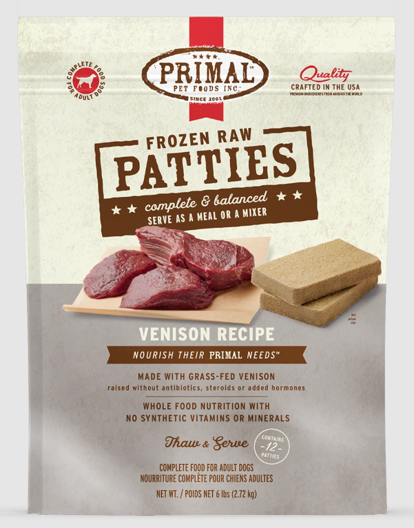 Primal Canine Venison Patties - 6lb