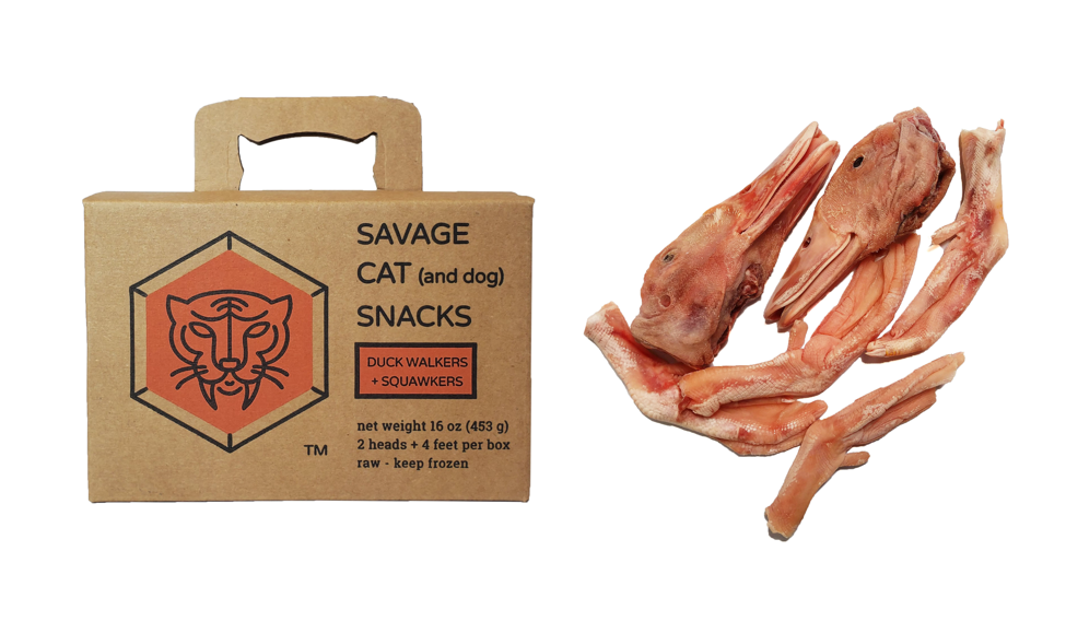 Savage Cat Frozen Duck Head & Feet Pack