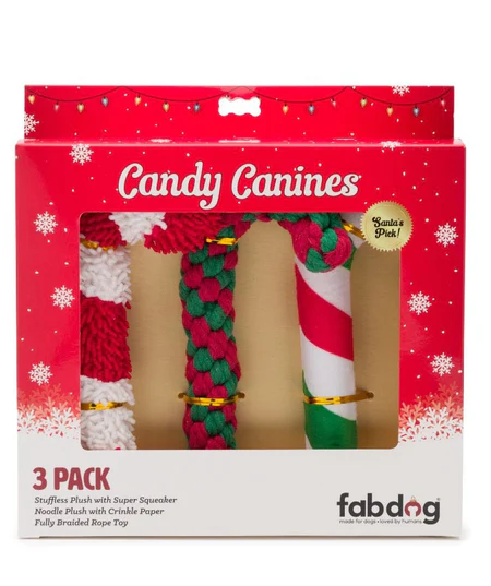 Fab Dog Candy Cane 3pk