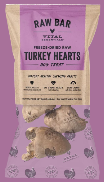 Vital Essentials Raw Bar Turkey Heart 4pk