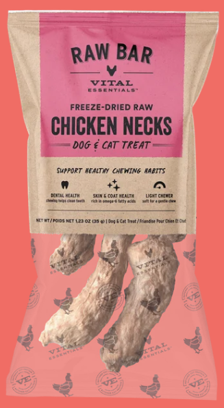 Vital Essentials Raw Bar Chicken Neck 4pk