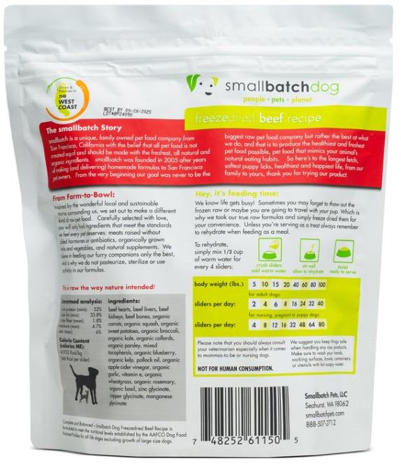 SmallBatch Freeze Dried Beef Recipe 14 oz