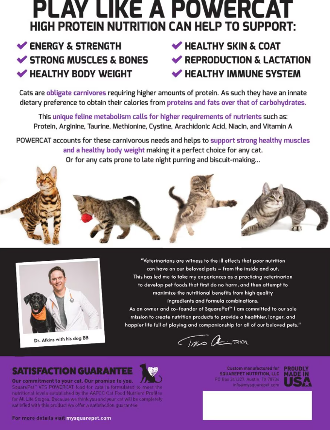 SquarePet VFS PowerCat Turkey & Chicken