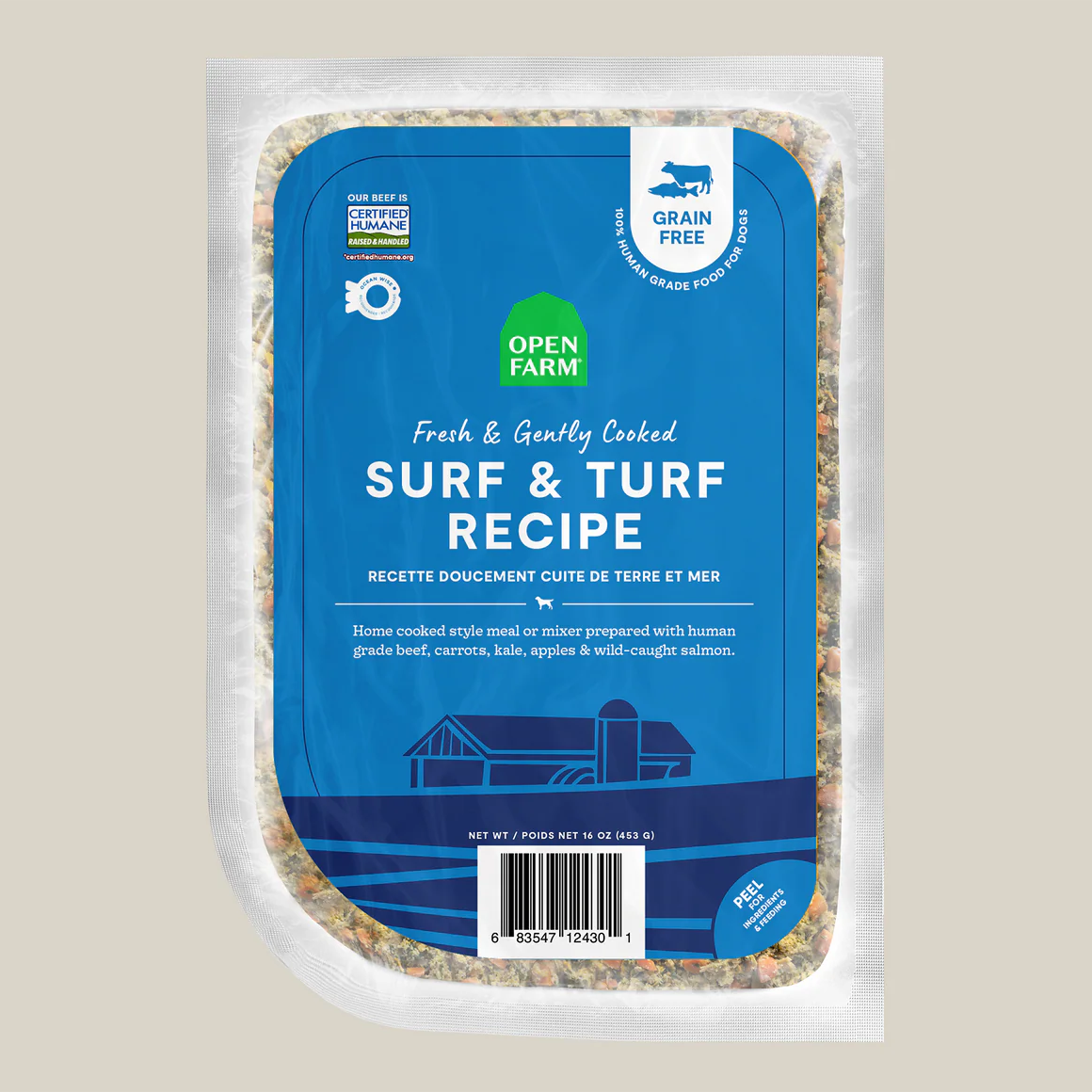 Open Farm Gently Cooked Frozen Dog Food - Surf & Turf