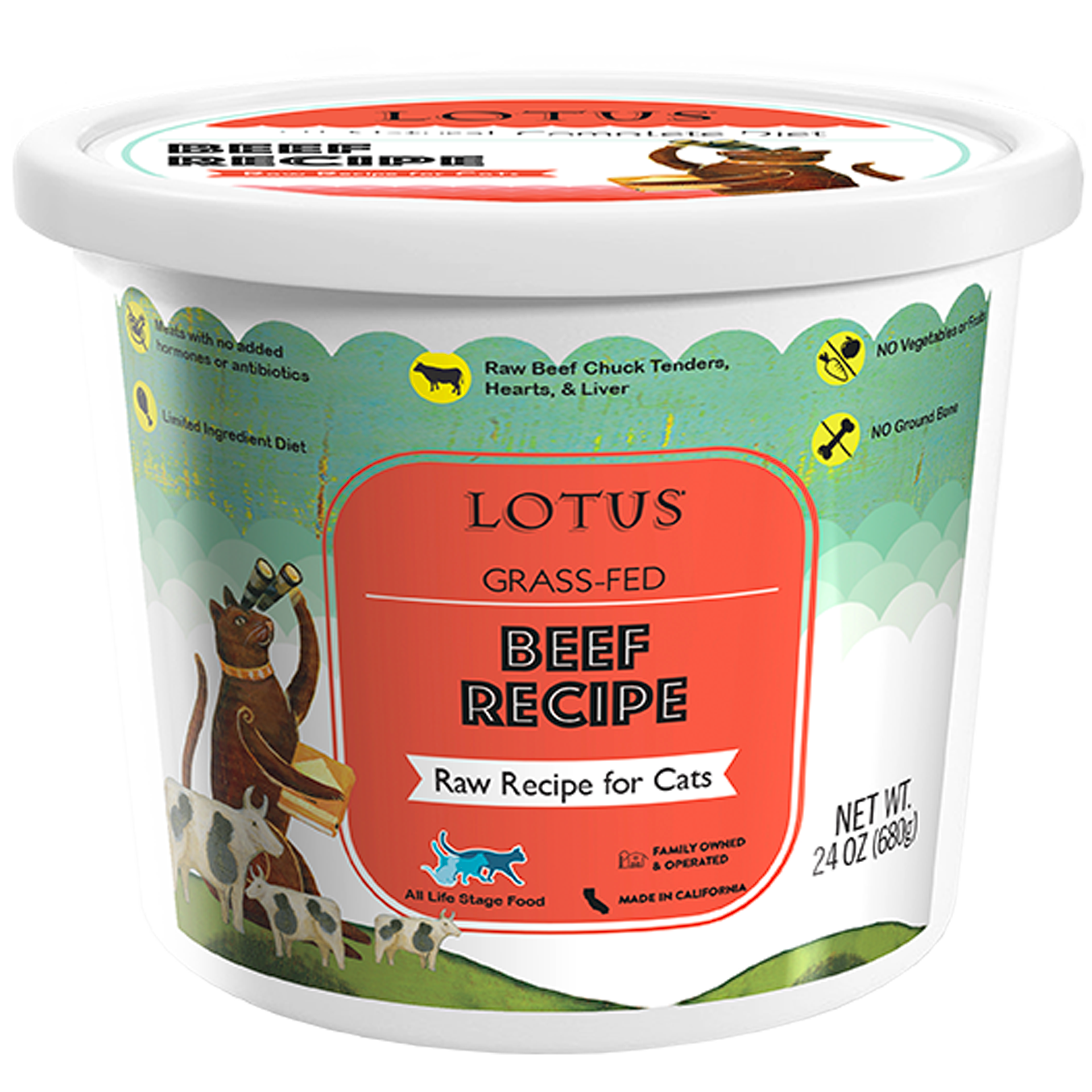 Lotus Raw Beef Frozen Cat Food