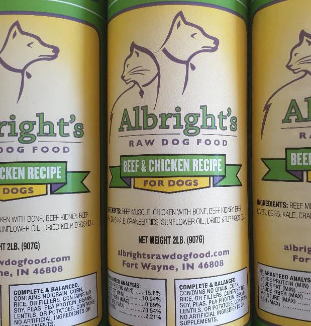 Albright's Beef & Chicken, Raw Dog Food