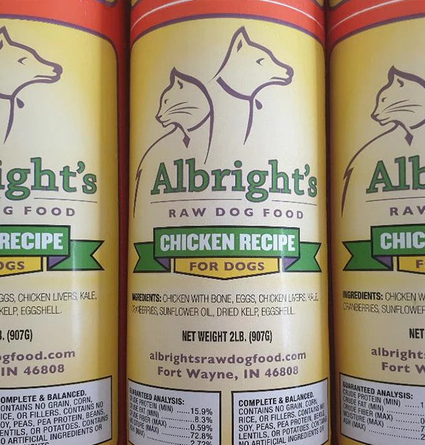 Albright's Chicken, Raw Dog Food
