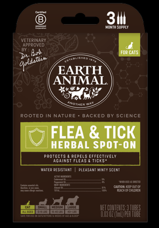 Earth Animal Flea & Tick Herbal Spot-On For Cats