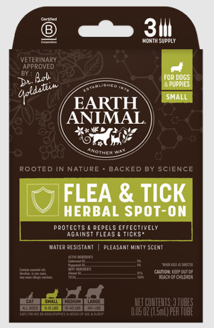 Earth Animal Flea & Tick Herbal Spot-On Treatment For Dogs