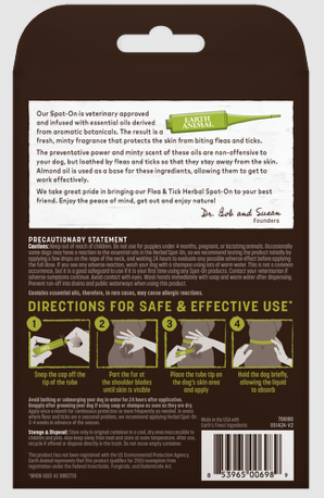Earth Animal Flea & Tick Herbal Spot-On Treatment For Dogs
