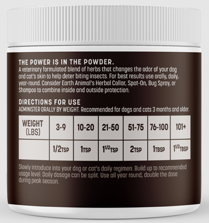 Earth Animal Daily Herbal Internal Flea & Tick Powder - Yeast Free