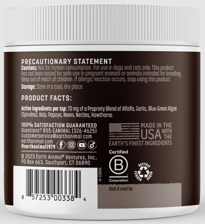 Earth Animal Daily Herbal Internal Flea & Tick Powder - Yeast Free