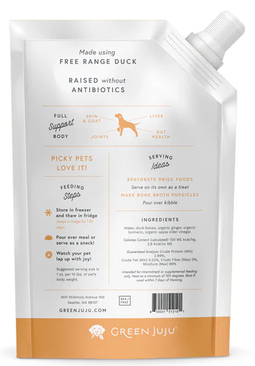 Green Juju Frozen Duck Bone Broth