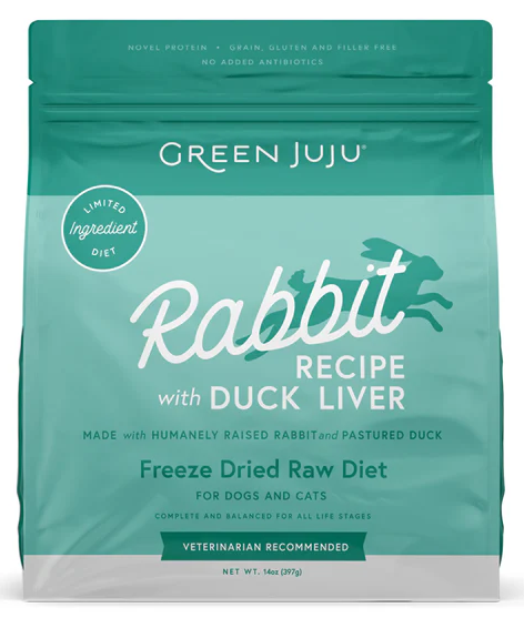 Green JuJu Freeze Dried Raw Rabbit Recipe with Duck Liver