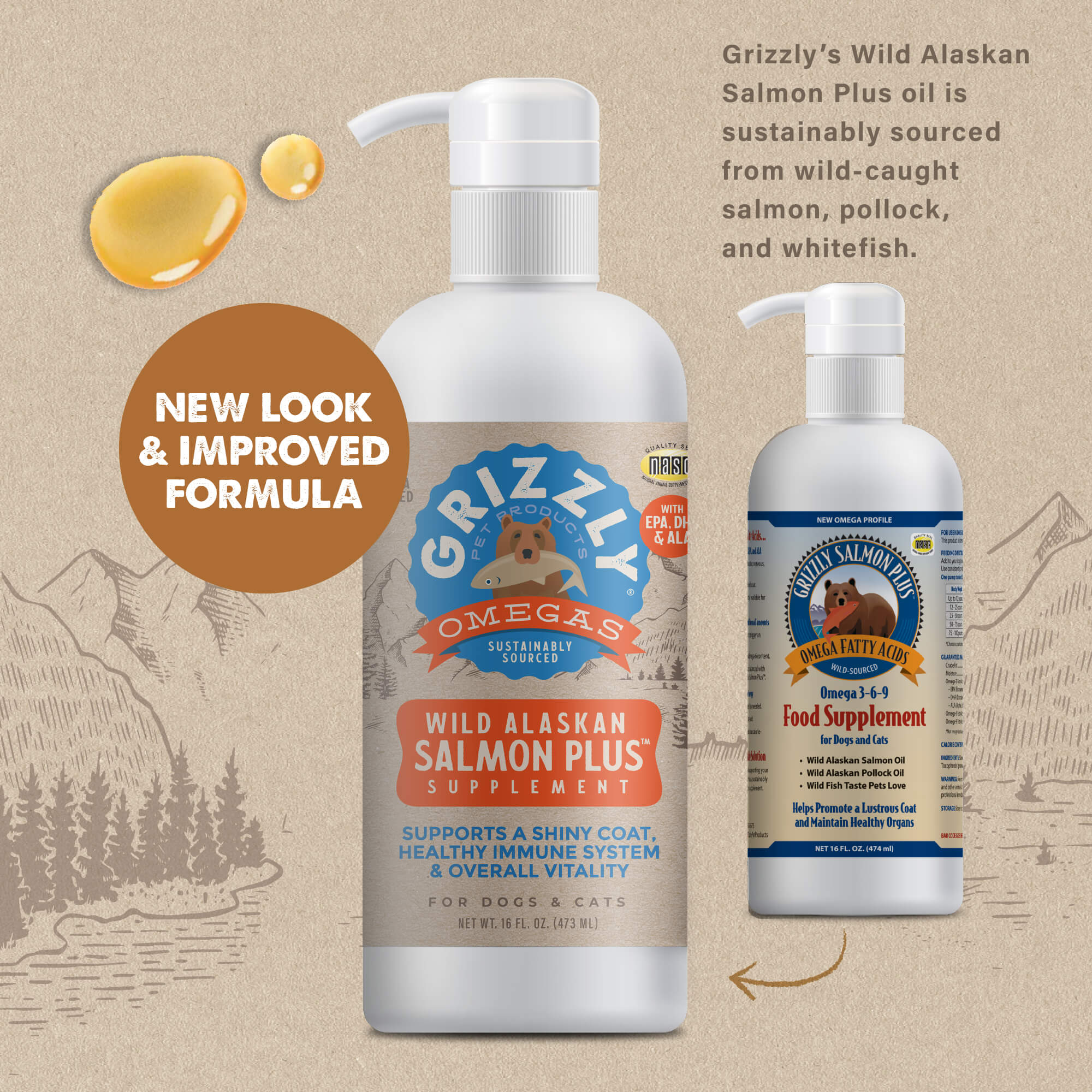 Grizzly Wild Alaskan Salmon Plus Oil