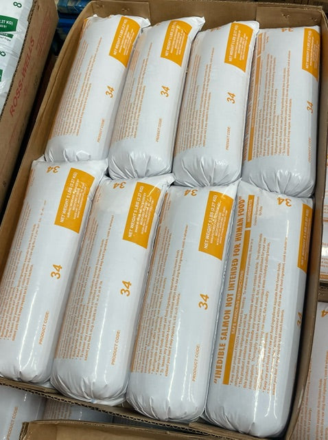 Ross-Wells Salmon Course Grind - 5lb Rolls Full Shipping Box w/ Dry Ice (8 Rolls)