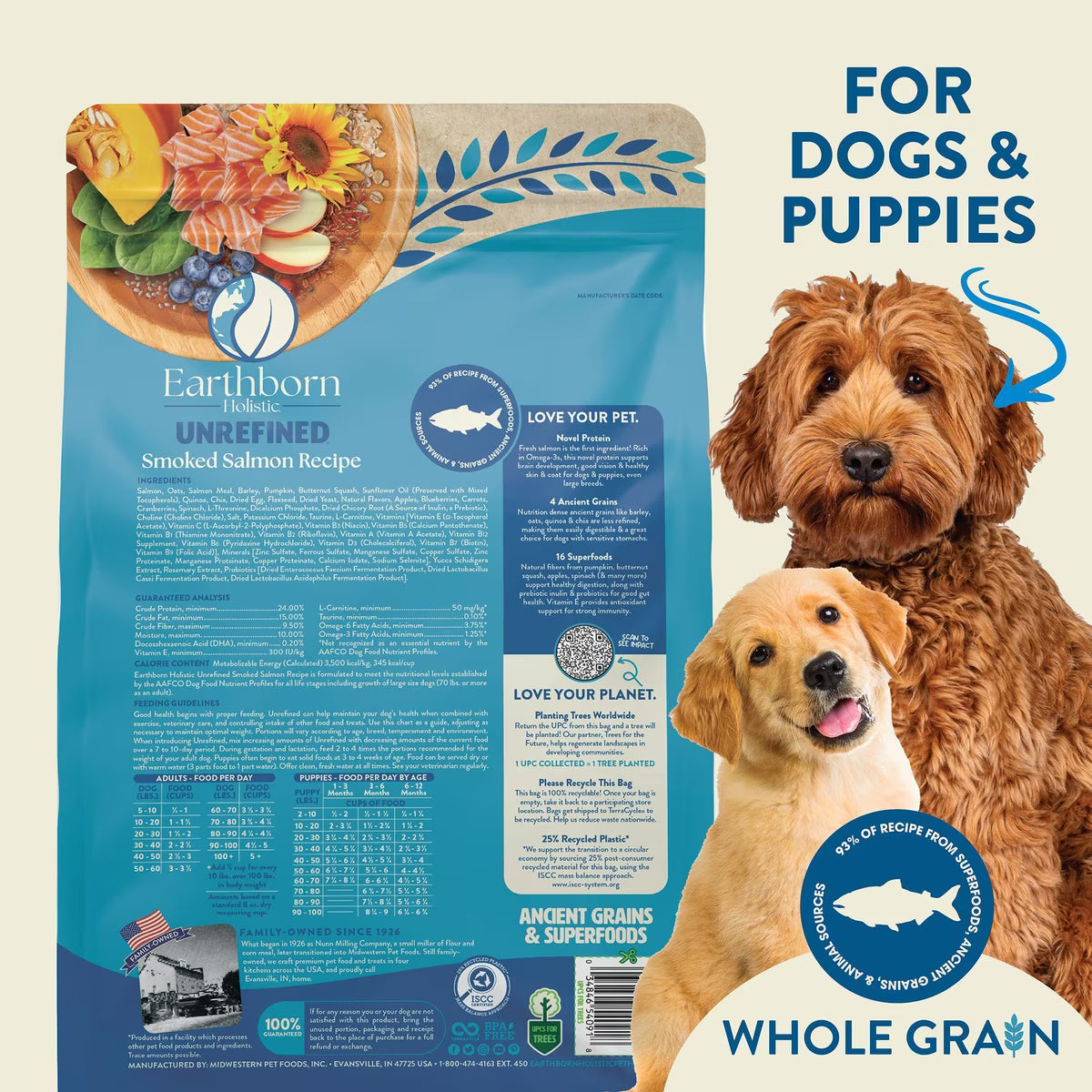 Earthborn Holistic Dog Unrefined Ancient Grains & Superfoods- Salmon