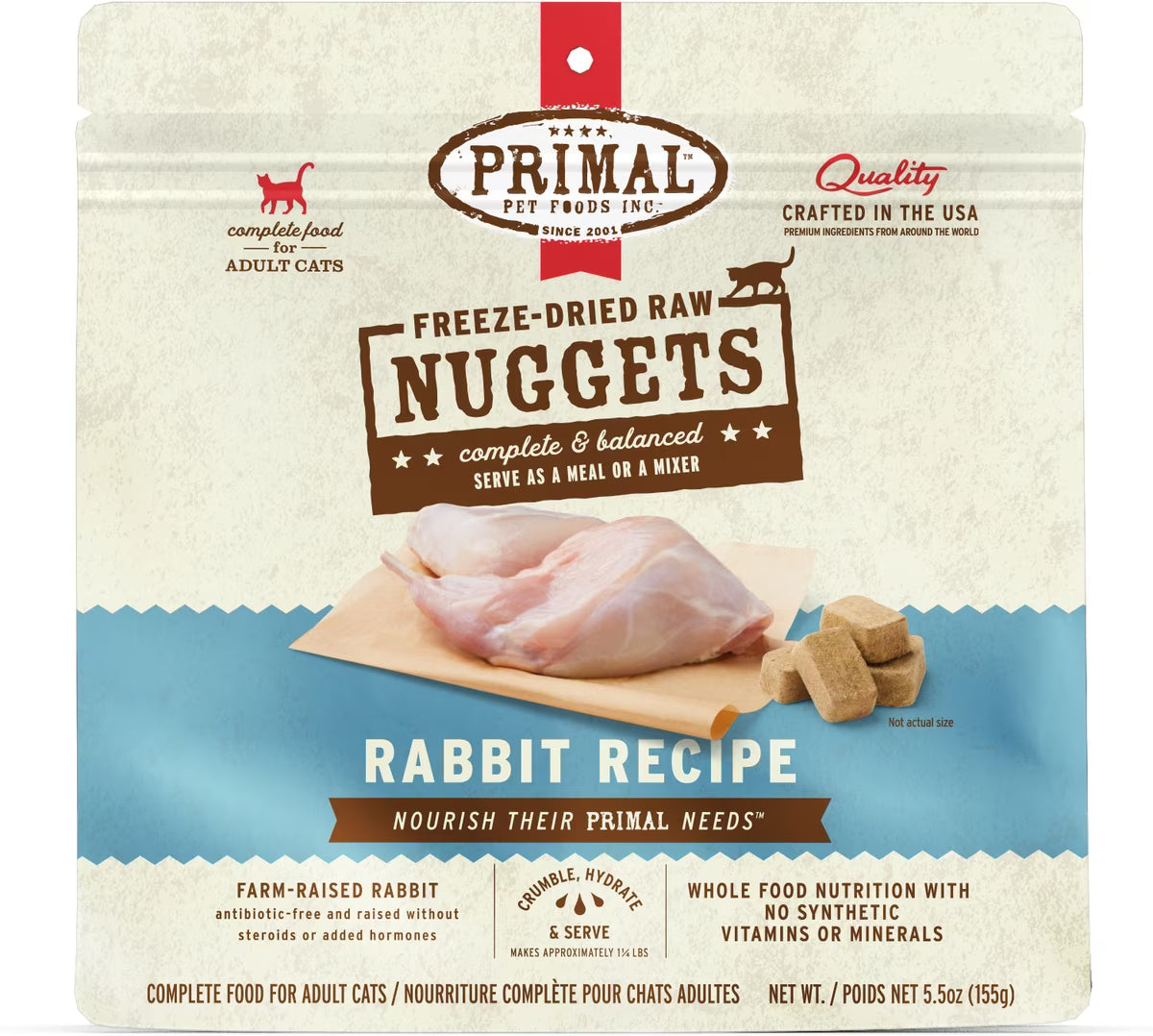 Primal Cat Freeze Dried Nuggets - Rabbit