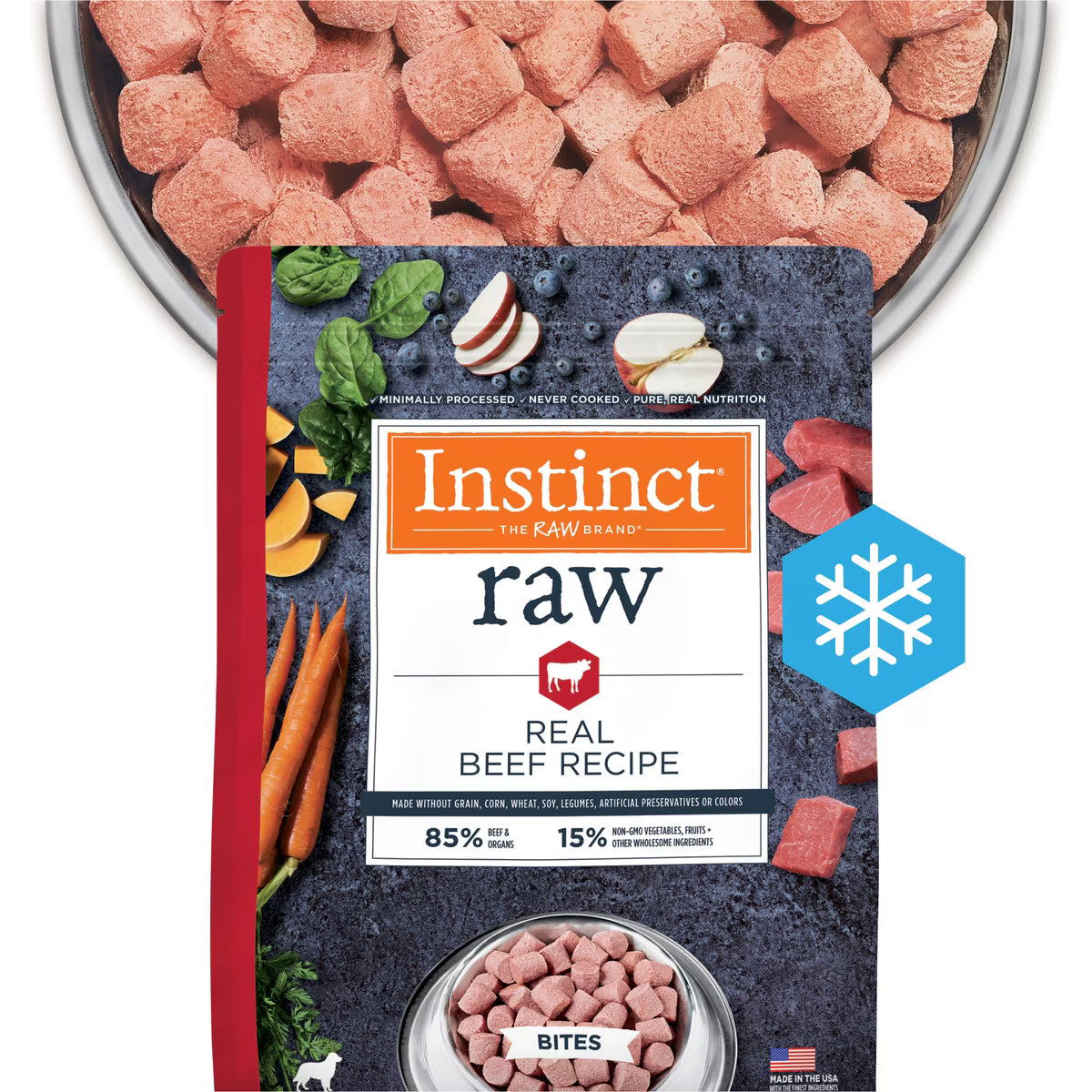 Instinct Frozen Raw Real Beef Bites