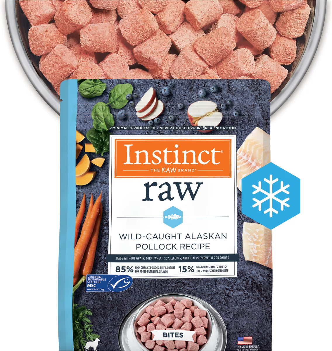 Instinct Frozen Raw Wild-Caught Pollock & Beef Organ Bites