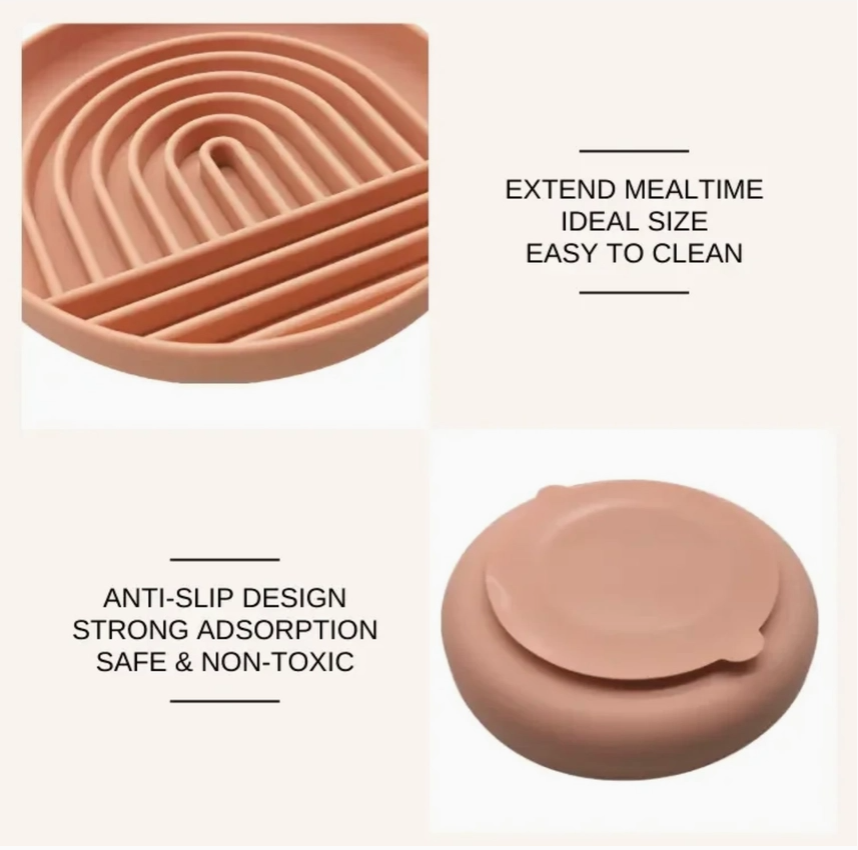 Rainbow Silicone Slow Feeder Enrichment Tray w/ Suction
